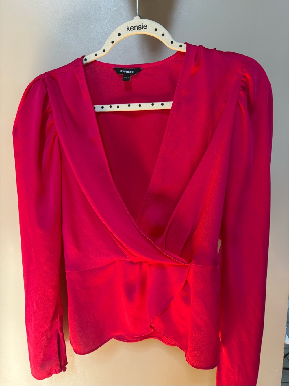 Express Fuchsia Wrap Blouse